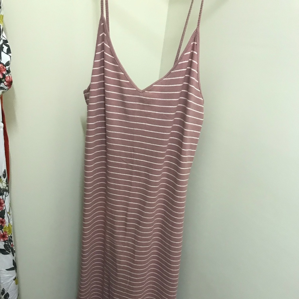 Forever 21 Spaghetti Strap Striped Bodycon Dress